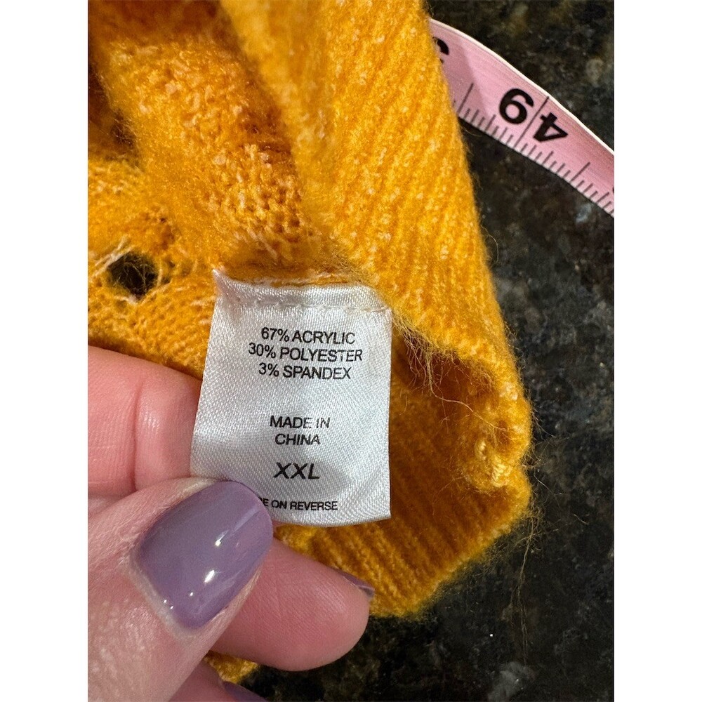 New York & Company Sweater Womens 2XL Mustard Yellow Pullover Balloon - Picture 8 of 10